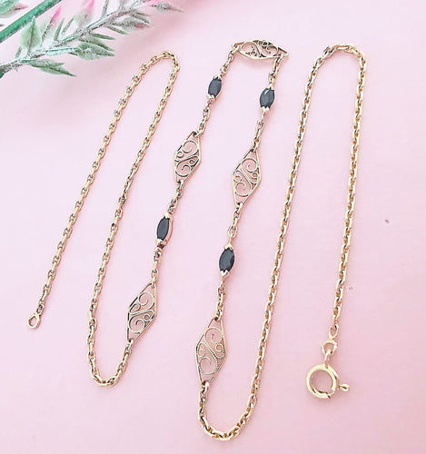 Collier Collier filigrane Saphirs Or Jaune 58 Facettes AA 1582