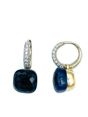Boucles d'oreilles POMELLATO. Boucles d’oreilles topazes Blue London et diamants 58 Facettes