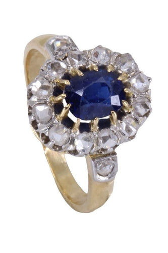 Bague BAGUE POMPADOUR SAPHIR ET DIAMANTS 58 Facettes 076831