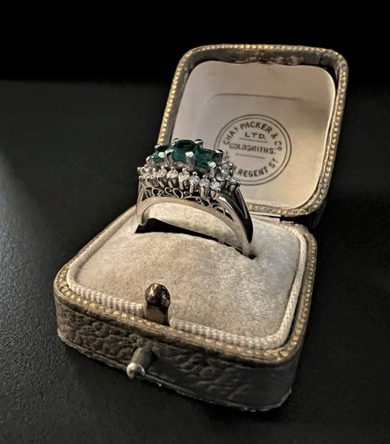 Bague 54 Bague Platine Emeraudes Diamants 58 Facettes