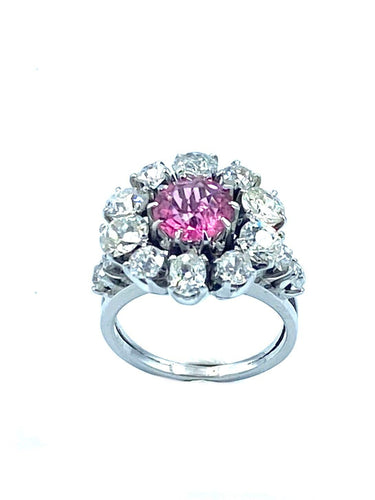 Bague Bague en or blanc, tourmalines roses, diamants 58 Facettes