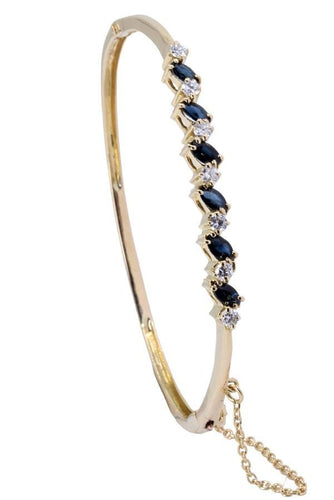 Bracelet Bracelet jonc en or jaune, diamant, saphir 58 Facettes 063191