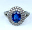 Bague 52 Bague Saphir entourage diamants 58 Facettes AB251
