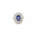 Bague 56.5 Bague Pompadour Vintage Saphir Diamants Or Gris 58 Facettes BSA60