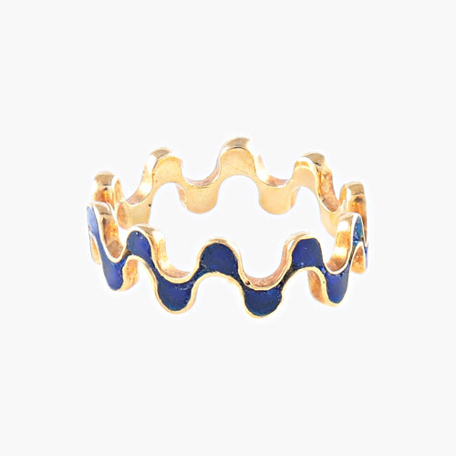 Bague 47 Anneau Vague Bleue 58 Facettes