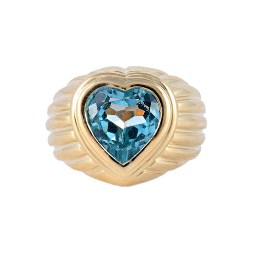 Bague 61 Bague FRED Coeur Topaze bleue 58 Facettes