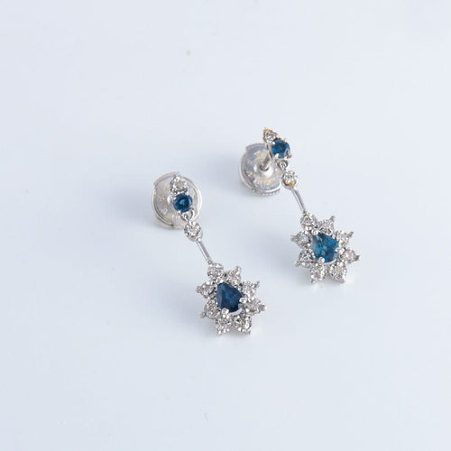 Boucles d'oreilles Boucles d'oreilles Saphirs & Diamants 58 Facettes JE34