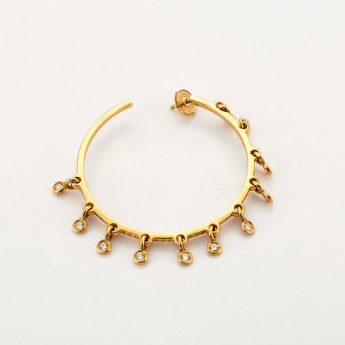 Boucles d'oreilles Dior - Coquine - Créoles or jaune et diamants 58 Facettes