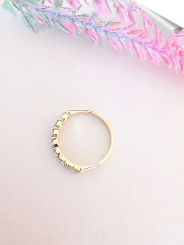 Bague Bague Demi Alliance Diamants Or Jaune 58 Facettes AB 1084