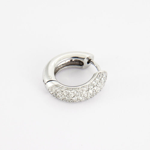 Boucles d'oreilles Créoles pavées de diamants 58 Facettes P98L13