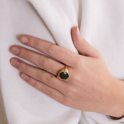 Bague 64 Bague Chevalière Jade 58 Facettes