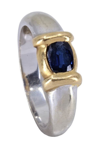 Bague 52 BAGUE MODERNE 2 ORS SAPHIR 58 Facettes 067431