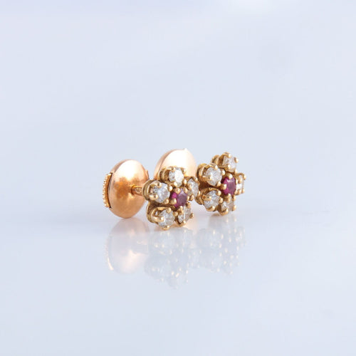 Boucles d'oreilles Boucles d’oreilles Marguerite rouges 58 Facettes JE13