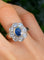 Bague 51 Bague Marguerite or blanc Saphir Diamants 58 Facettes