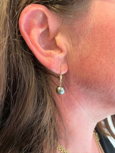 Boucles d'oreilles DORMEUSES PERLES DE TAHITI 58 Facettes 053231