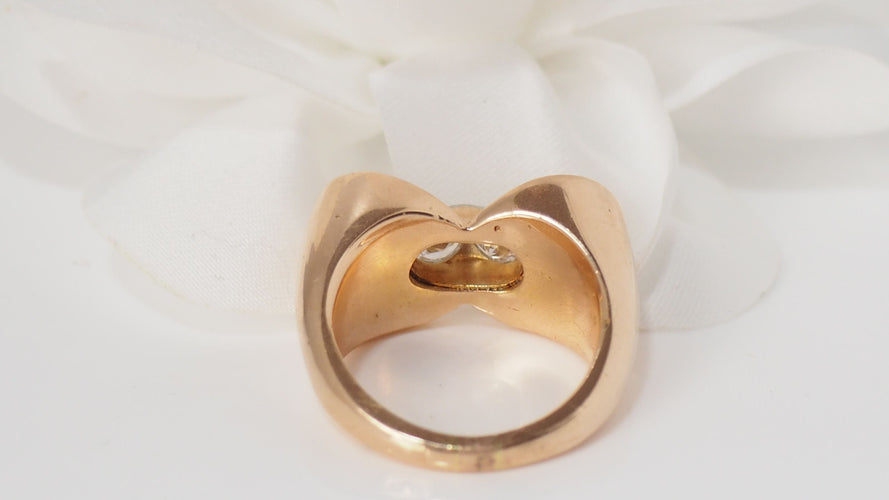 Bague Bague nœud en or rose platine et  diamants 58 Facettes 30247