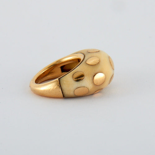Bague 48 BULGARI - Bague Or et Ivoire 58 Facettes