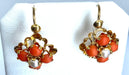 Boucles d'oreilles Parure Napoléon III - pendentif et boucles d’oreilles or, jaune, corail et perles fines 58 Facettes AB185