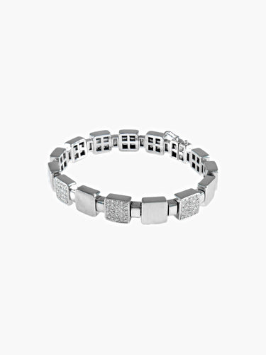 Bracelet Bracelet Carrés Or Blanc Diamants 58 Facettes