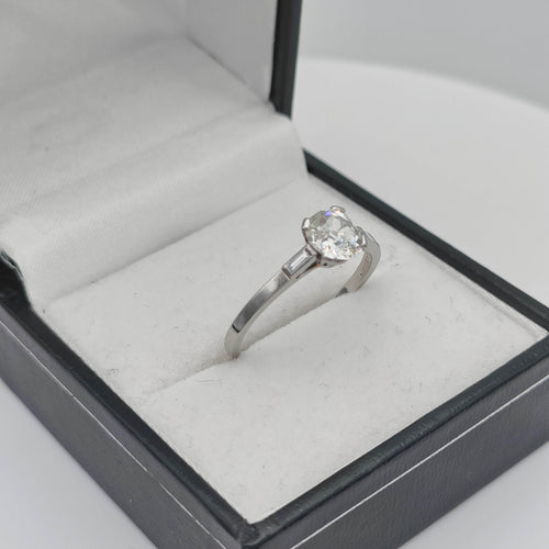 Bague 55 Bague solitaire diamant 0.88ct début XXème 58 Facettes