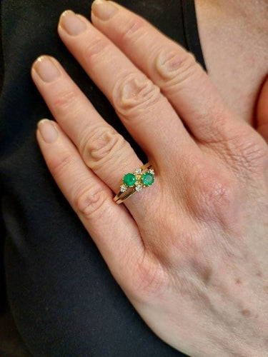 Bague BAGUE TOI ET MOI ÉMERAUDES ET DIAMANTS 58 Facettes 076731