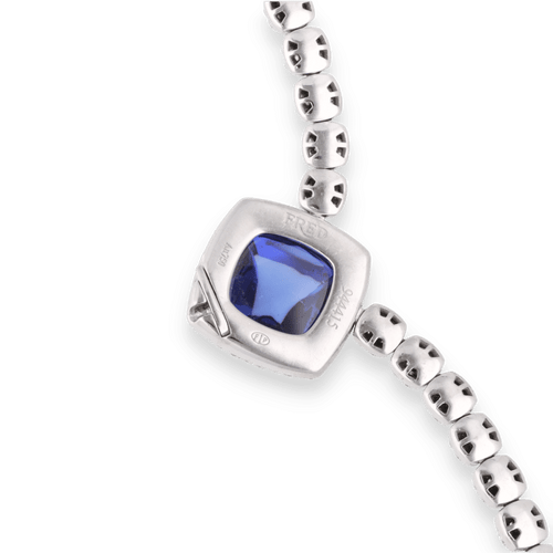 Collier Collier FRED "Pain de sucre" or gris, tanzanite & diamants 58 Facettes