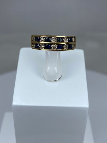 Bague 50 Bague en Or jaune, saphirs & diamants 58 Facettes