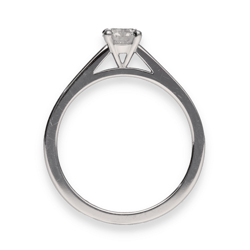 Bague Solitaire De Beers "DB Classic" Diamant & Platine 58 Facettes