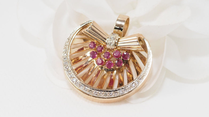 Pendentif Pendentif Or Rubis Diamants 58 Facettes 32418