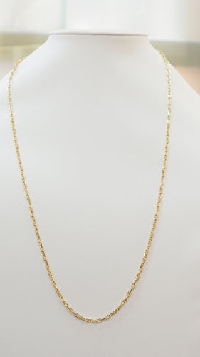 Collier 70cm Sautoir maille marine limée en or jaune 58 Facettes 32468