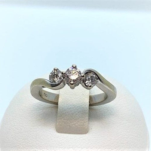 Bague Bague trilogie Or Gris Diamants 58 Facettes 20400000349