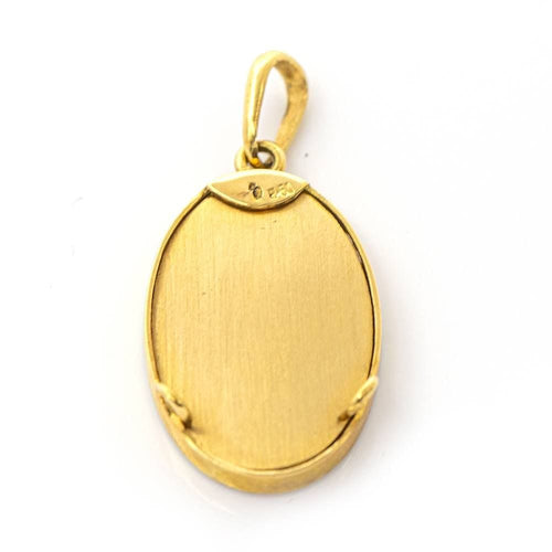 Pendentif Médaille Montserrat en or jaune et émail 58 Facettes D359723LF