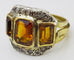 Bague Bague vintage citrines et diamants en or et argent 58 Facettes