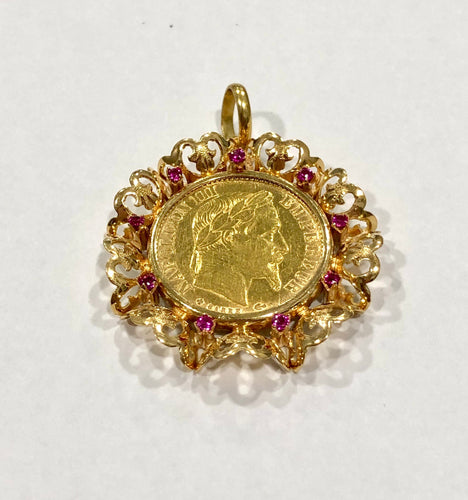 Pendentif Ravissant pendentif or jaune pièce Napoléon III 10 francs 58 Facettes
