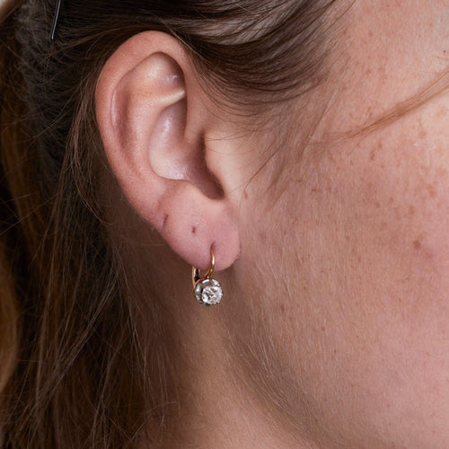 Boucles d'oreilles Paire de dormeuses anciennes diamants 58 Facettes