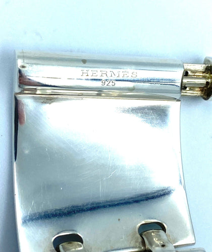 Bracelet HERMÈS. Bracelet manchette articulée argent 58 Facettes