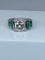Bague 52 Bague Art Déco Platine, Diamant 1,55cts et Emeraudes 58 Facettes