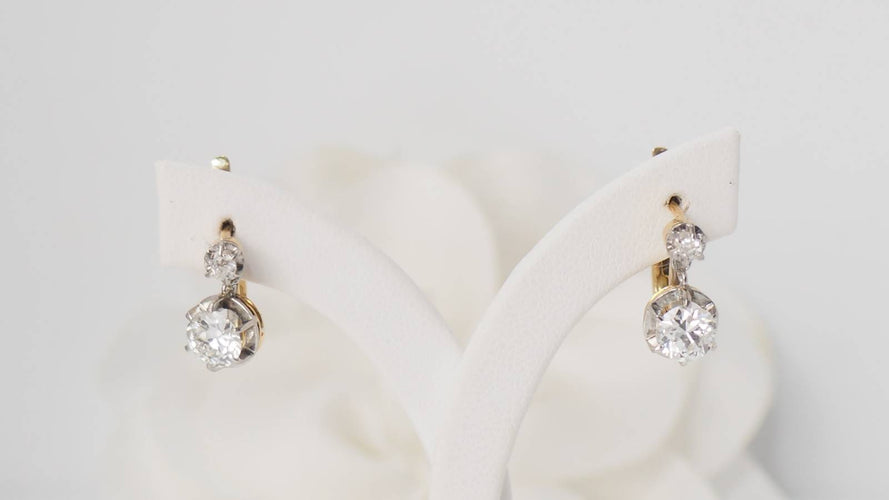 Boucles d'oreilles Boucles d'oreilles or jaune, diamants 58 Facettes 32012