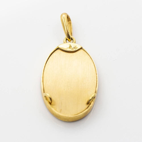 Pendentif Médaille Vierge en Émail de Montserrat en Or Jaune 58 Facettes D359724LF