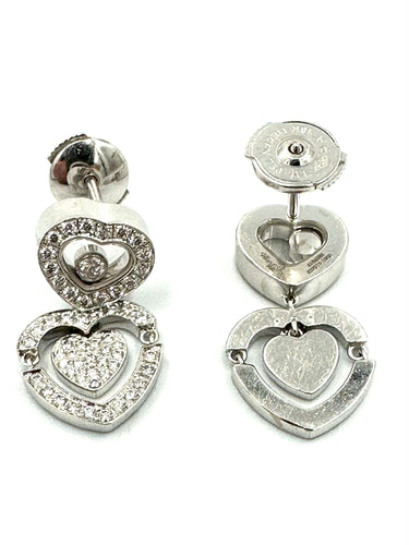 Boucles d'oreilles CHOPARD. Boucles d’oreilles Happy Amore diamants 58 Facettes