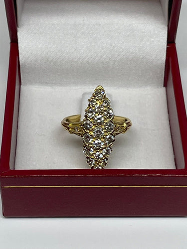 Bague Bague marquise or jaune et diamants 58 Facettes