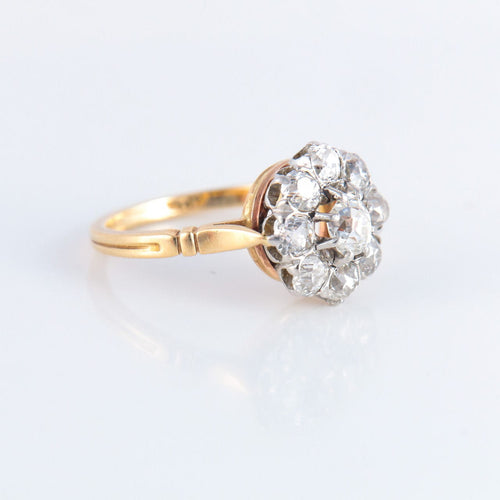 Bague Bague marguerite diamants, fin XIXème 58 Facettes 0