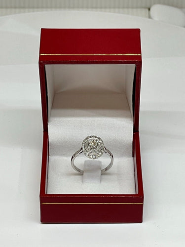 Bague Bague ancienne plateau ovale diamants 58 Facettes