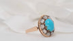 Bague Bague ancienne or rose turquoise et diamants taille rose 58 Facettes 30706