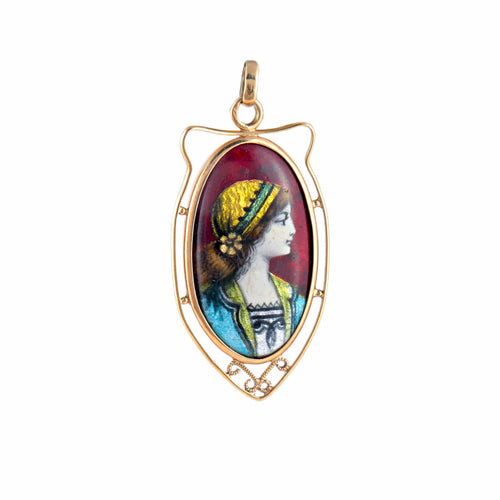 Pendentif Pendentif Email de Limoges Jean-Baptiste Issanchou 58 Facettes