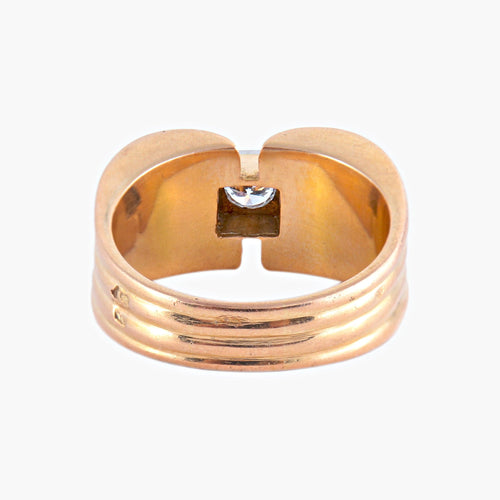 Bague Bague Rétro 1940 or jaune et diamant 58 Facettes 462