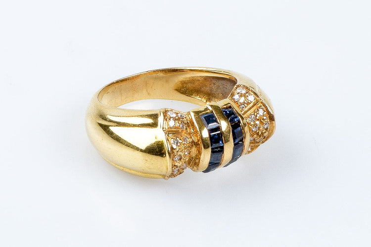 Bague 51 Bague saphir diamant en or massif 58 Facettes 111.87942-B3