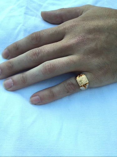 Bague 50.5 Bague Chevalière monogrammée H 58 Facettes 949551