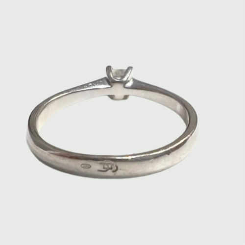 Bague 54 Solitaire - Collier contemporain en or 18 carats du XXe siècle avec diamant 58 Facettes Q966A
