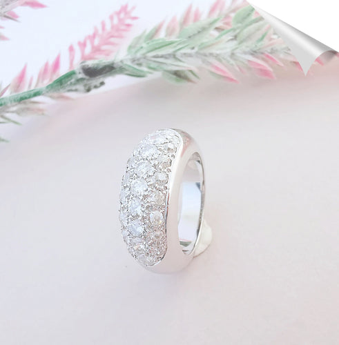 Bague Bague Jonc Diamants Or Blanc 58 Facettes AA 1532